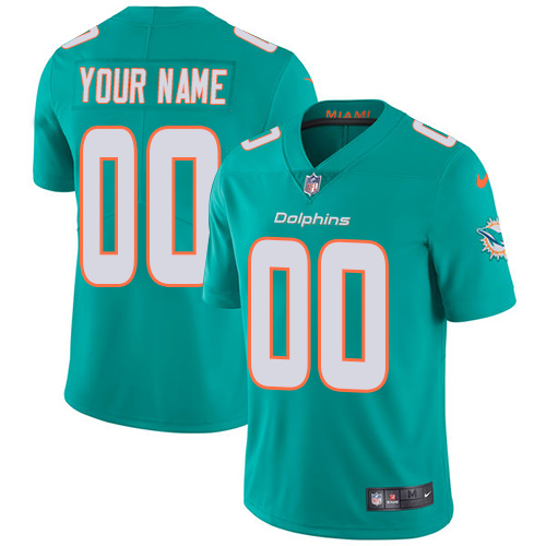 Nike Miami Dolphins Custom Aqua Green Team Color Stitched Vapor Untouchable Limited Youth NFL Jersey->customized nfl jersey->Custom Jersey